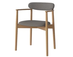 Merge Upholstered Dining Chair with Armrest Oiled Oak, steel grey