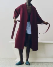 Waffle Bathrobe, burgundy