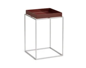 Tray Table 30x30 High, chocolate high gloss / silicone coated steel