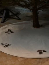 Oak Christmas Tree Blanket Round, natural
