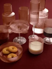 Ripple Champagne Flutes Set of 2, blush