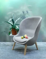 Hyg Lounge Chair High, oak