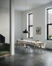 In Between SK6 Table, clear lacquered oak