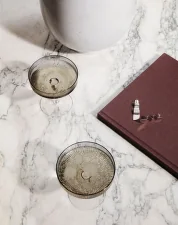 Ripple Champagne Saucers Set of 2, smoked grey