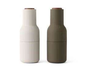 Bottle Grinder, 2pcs, hunting green/beige w. walnut lid