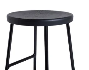 Cornet Bar Stool Low Black Steel, soft black