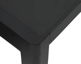 Workshop Dining Table 140x92, black oak / black linoleum