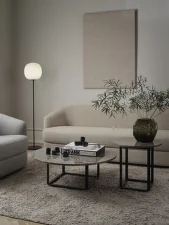 Florence Side Table Ø50, black Marquina marble / black