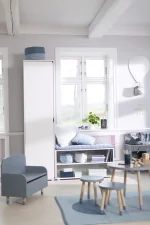 Dots Storage Bench with Backrest, mustard
