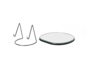 Pond Table Mirror, dark chrome