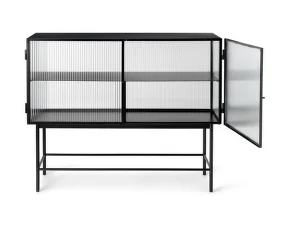 Haze Sideboard Reeded Glass, black