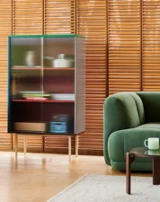 Colour Cabinet Tall w. Glass Doors, multi