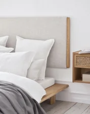 Haven Headboard 186, oiled oak / Pure beige
