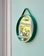 Strap Mirror 50cm, green