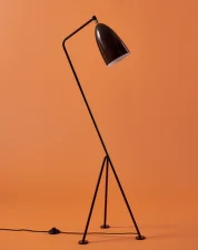 Gräshoppa Floor Lamp, walnut brown glossy