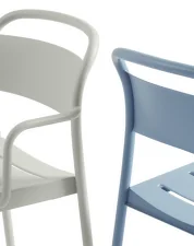 Linear Steel Side Chair, pale blue