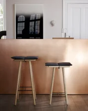 Georg Bar Stool Low, dark grey / oak