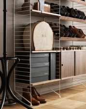 String Living Room H Shelving Set, oak/black