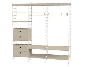 String Hallway P Shelving Set, beige