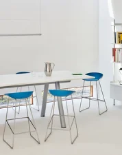 AAS 38 Bar Stool Low Black Steel, azure blue