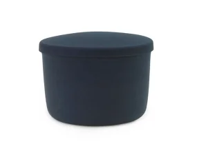 Hide Storage Pouf Small, steel blue