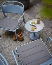 Linear Steel Lounge Chair Seat Pad, dark grey