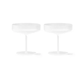 Ripple Champagne Saucers Set of 2, frosted