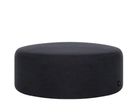 Folk Pouf Wide, black tie wool