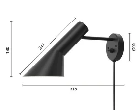 AJ Wall Lamp, black