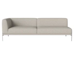 Caisa 3-Seater Open Left, brushed steel/Nantes sand