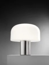 Bellhop Glass T Table Lamp, bright aluminum