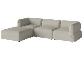 Arke Garden Corner Sofa 3 Modules with Pouf Left, sand
