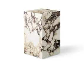 Plinth Side Table Tall, Calacatta Viola
