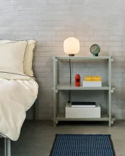 Woody Shelving System Column Low, smokey grey