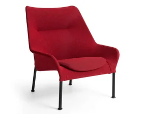 O2 Lounge Chair, soft red textile