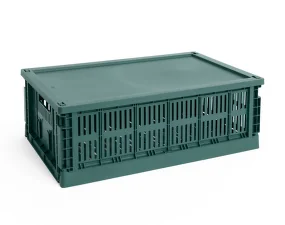Colour Crate Lid Plastic Large, dark green