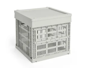 Colour Crate Lid Plastic Cube/Medium Square, grey