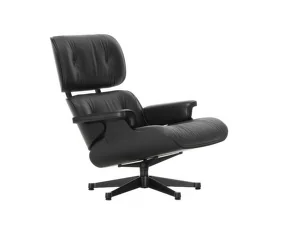 Eames Lounge Chair Chestnut Black, Leather Premium F66 nero