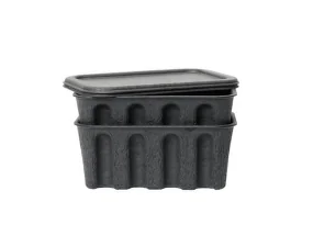Paper Pulp Box Small, Set of 2, charcoal