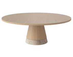 Piro Coffee Table Ø90 H36, white pigmented oiled oak