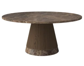 Piro Coffee Table Ø90 H42, brown marble