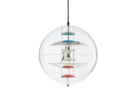 VP Globe Ø28 Pendant Light, chrome/red/blue