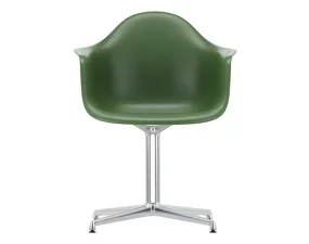 Eames Plastic Armchair DAL, forest / polished aluminum