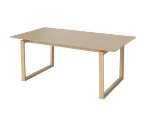 Kuma Dining Table 180x100 cm, white pigmented oiled oak