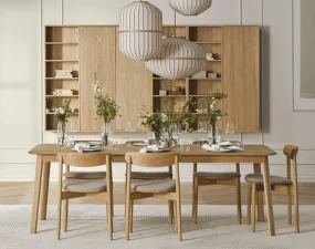 Merge Upholstered Dining Chair White Oak, sand