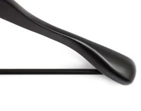 Smooth Coat Hanger Wide with Bar set of 4 pcs, black