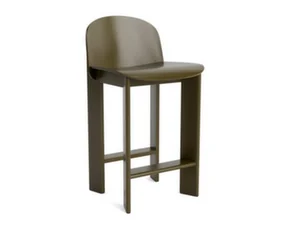Chisel 35 Bar Stool H65, green umber lacquered beech