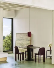 Chisel 29 Table Round Ø120, black lacquered oak