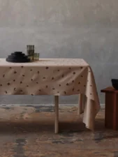 Baies Tablecloth, natural / dark chocolate