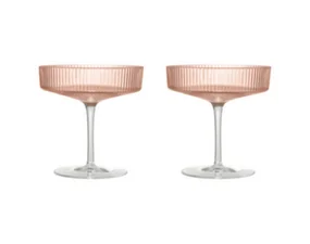 Ripple Champagne Saucers Set of 2, blush